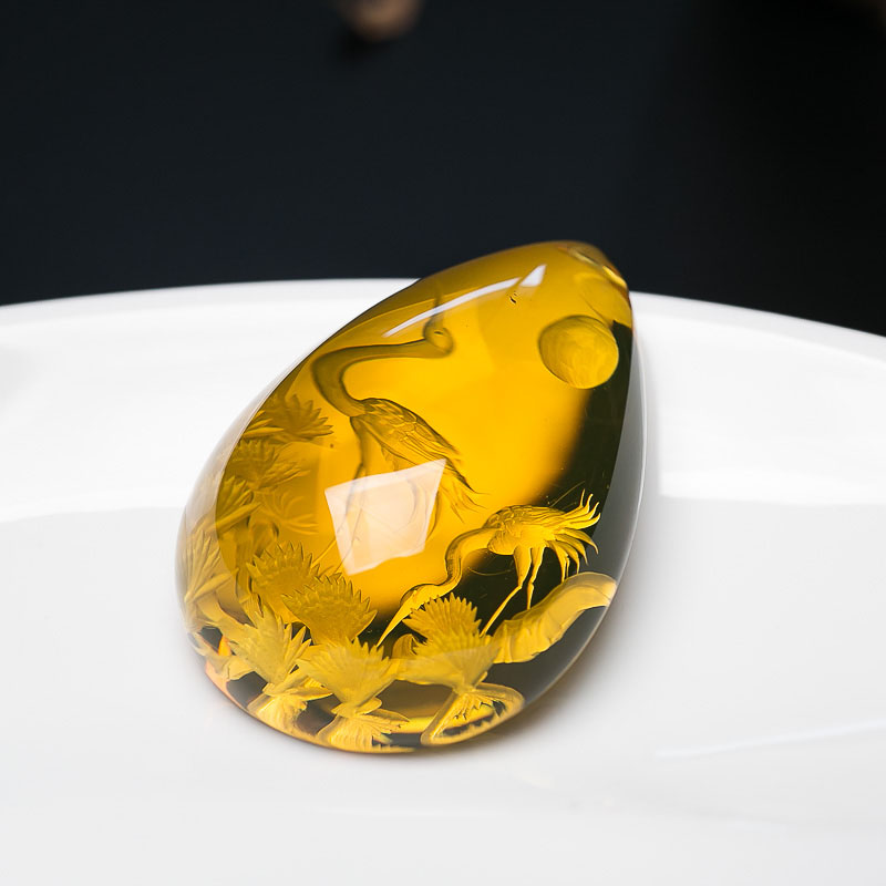 墨西哥蓝珀吊坠-红掌柜