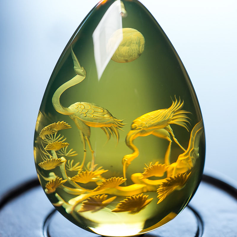 蓝珀吊坠-红掌柜