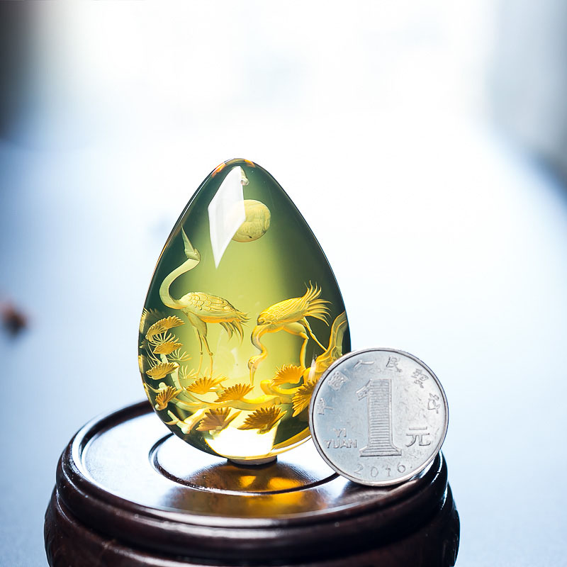 墨西哥蓝珀吊坠-红掌柜