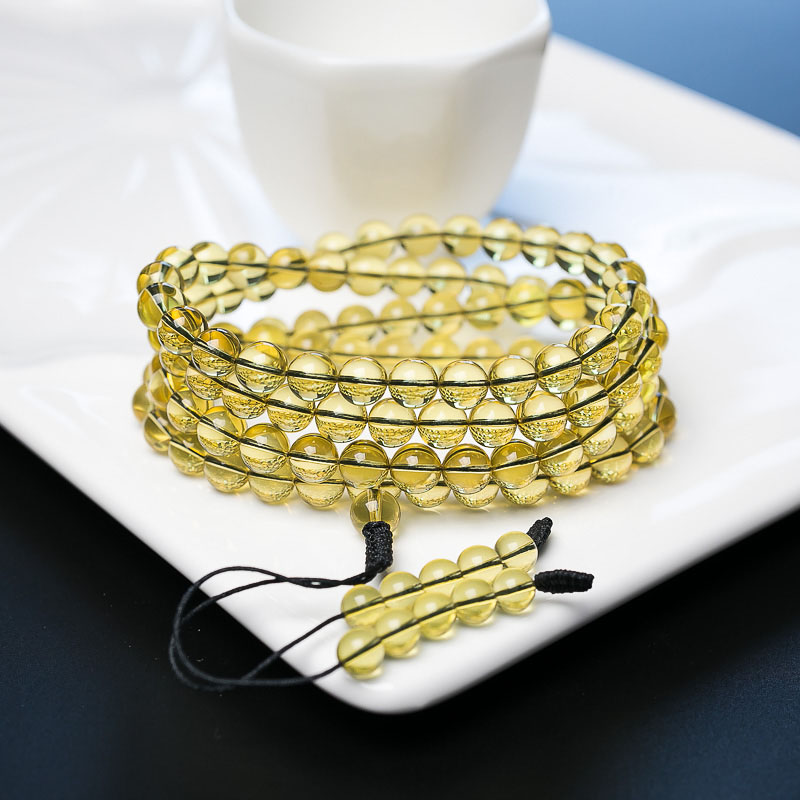 蓝珀108佛珠-红掌柜