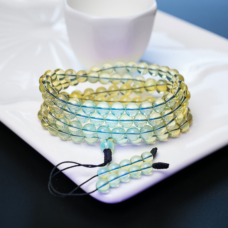 墨西哥蓝珀佛珠-红掌柜