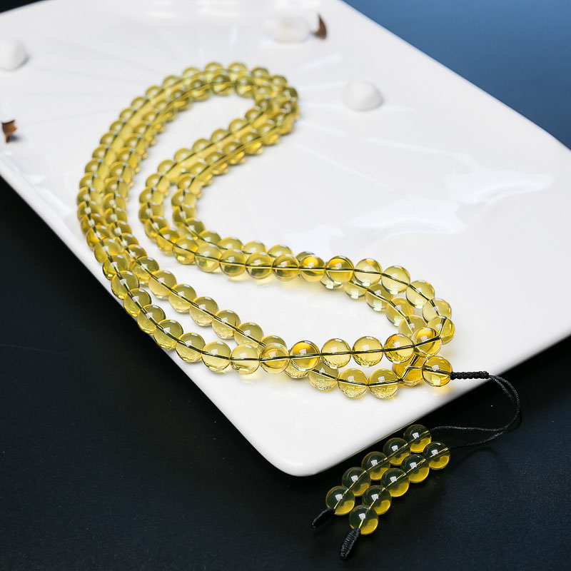 蓝珀108佛珠-红掌柜