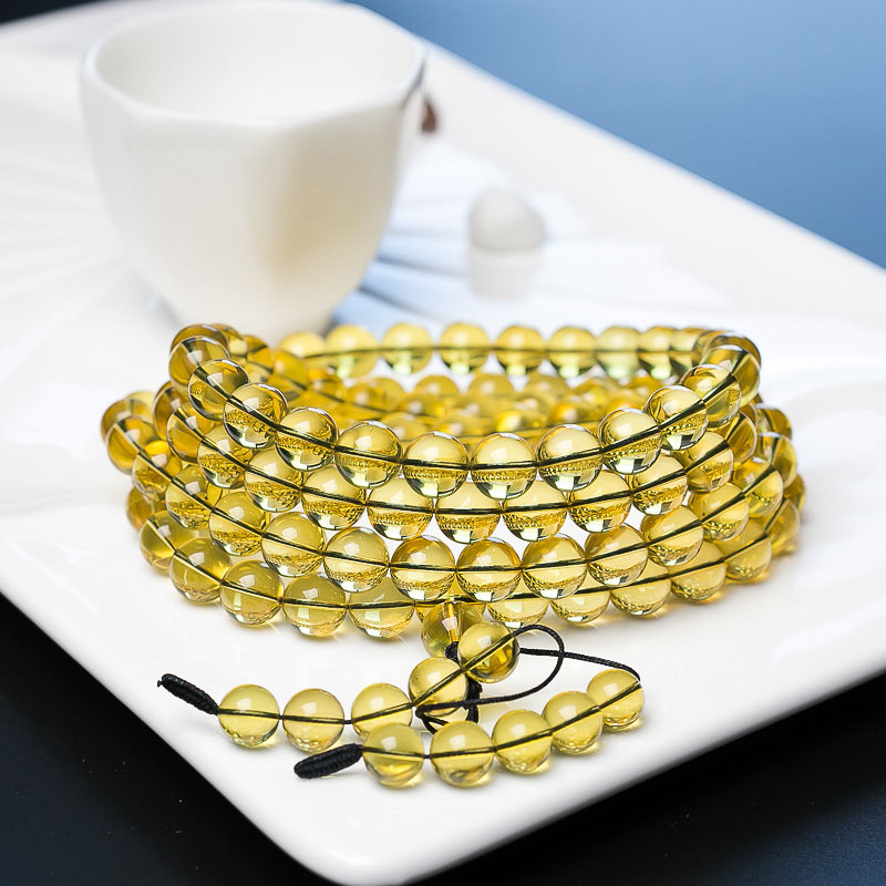 墨西哥蓝珀佛珠-红掌柜