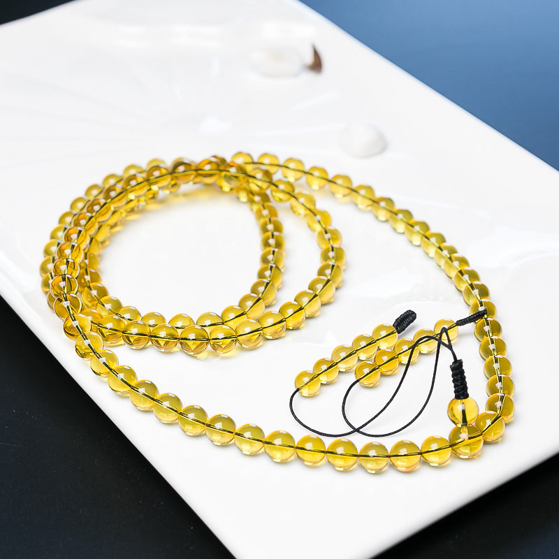 墨西哥蓝珀佛珠-红掌柜