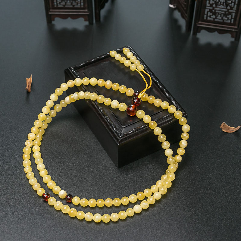 波罗的海天然蜜蜡108佛珠-红掌柜