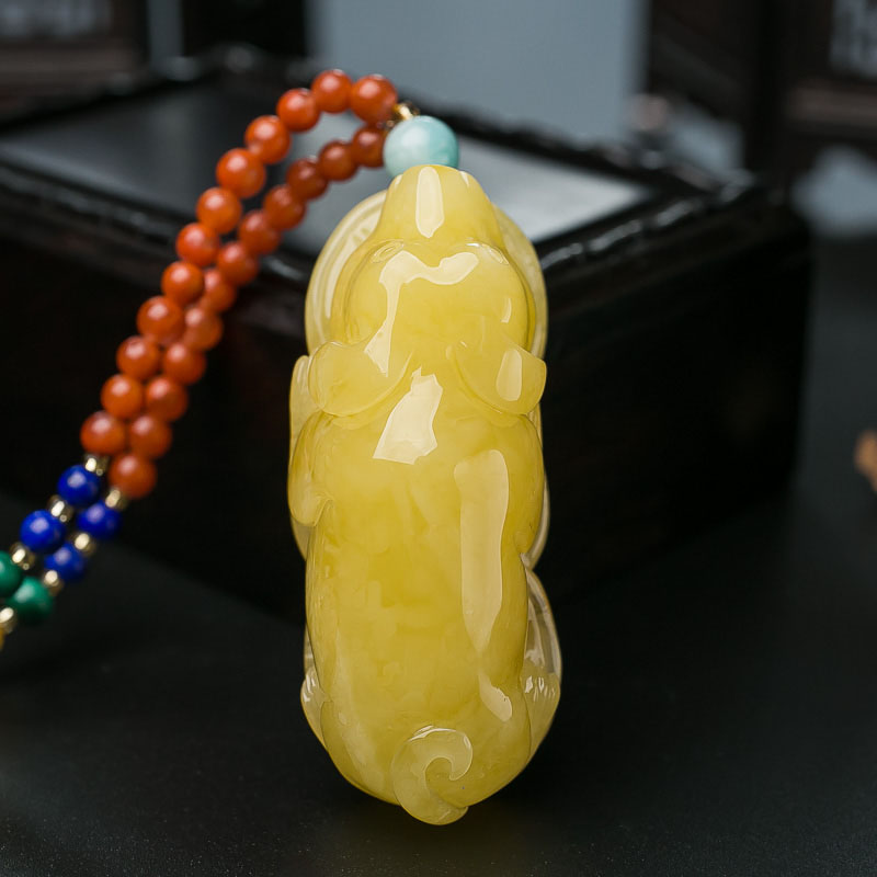 波罗的海天然鸡油黄蜜蜡项链-红掌柜