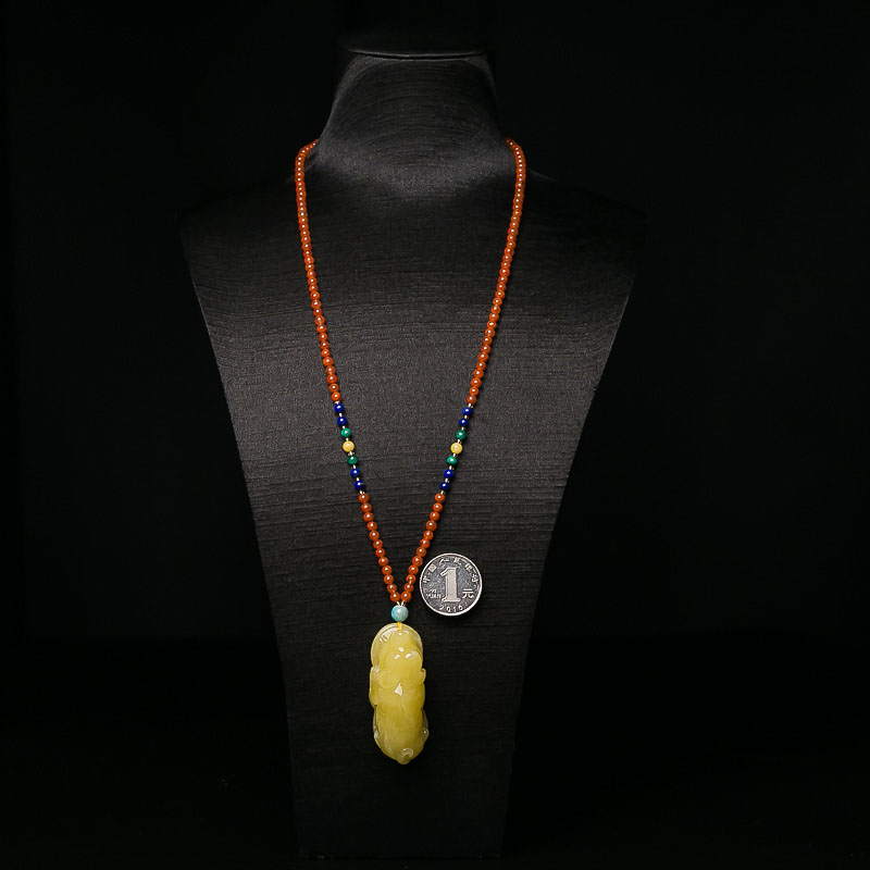 鸡油黄蜜蜡项链-红掌柜