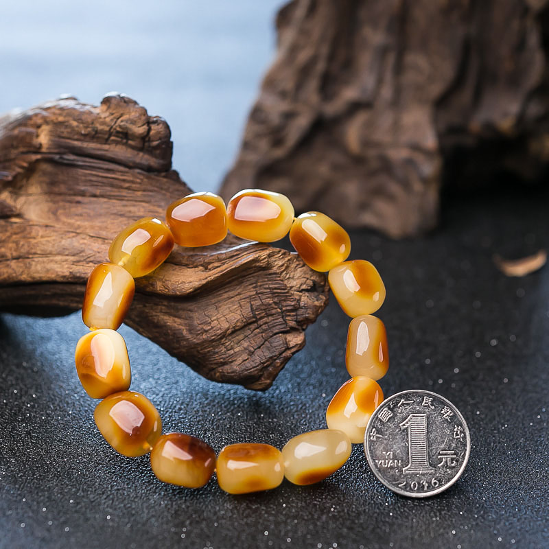 蜜蜡随形单圈手串-红掌柜