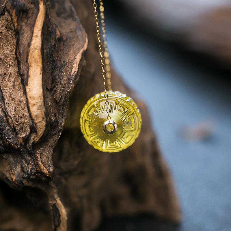 波罗的海金珀回纹珠项链-红掌柜