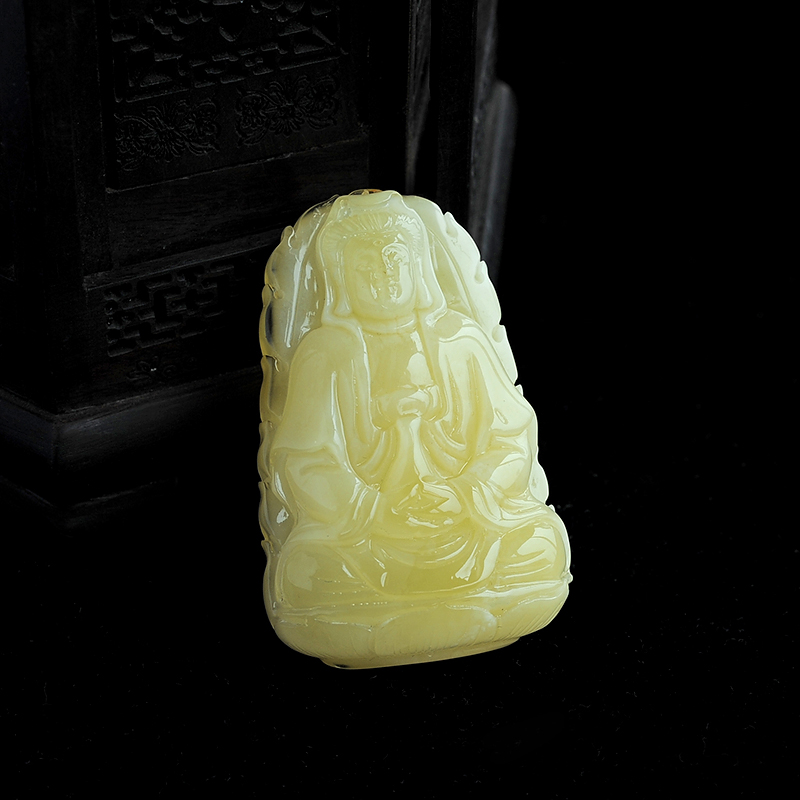 观音蜜蜡吊坠-红掌柜