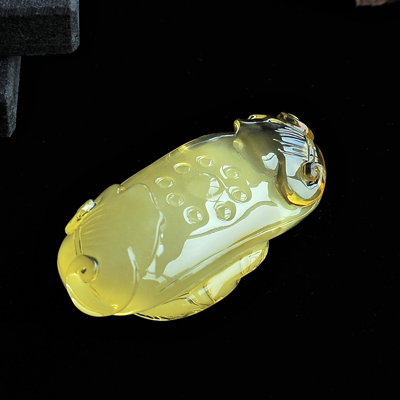天然金包蜜如意挂件-红掌柜