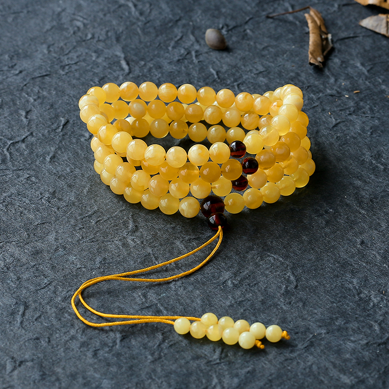 蜜蜡108手串 - 红掌柜珠宝