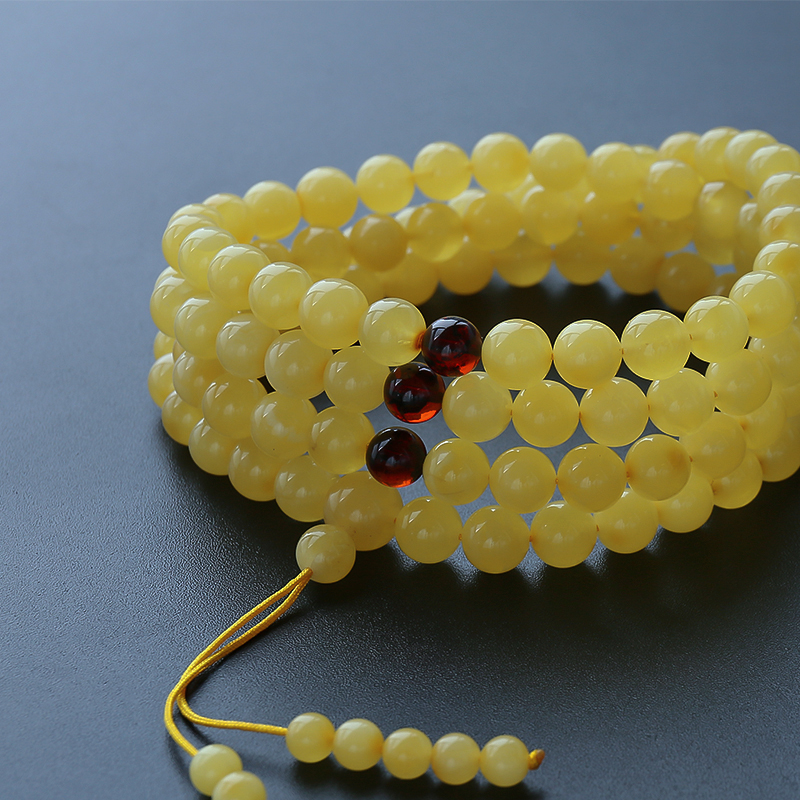 蜜蜡108手串-红掌柜