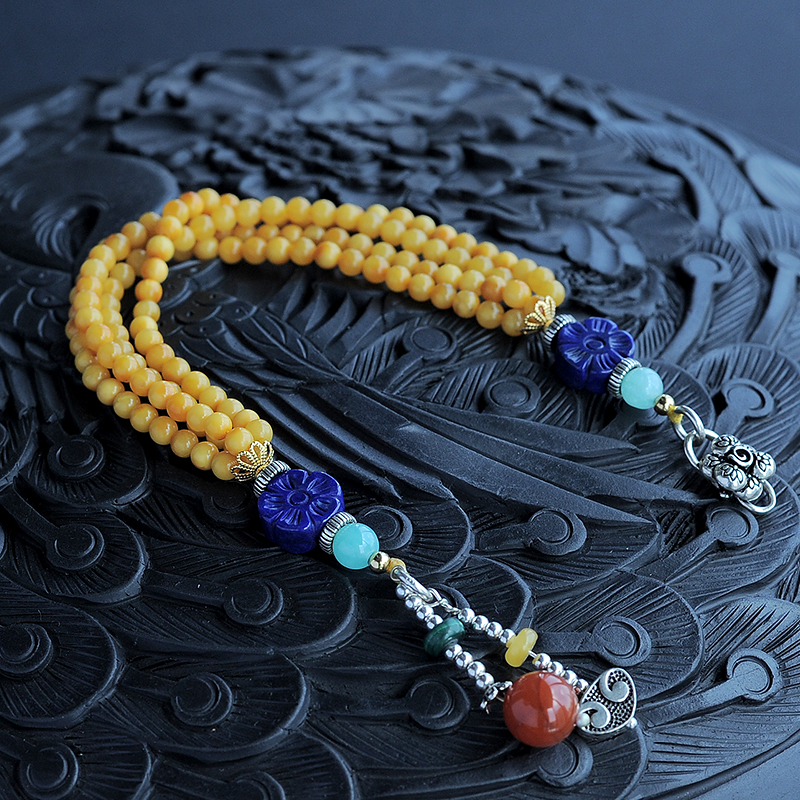 南红玛瑙搭配蜜蜡手饰-红掌柜