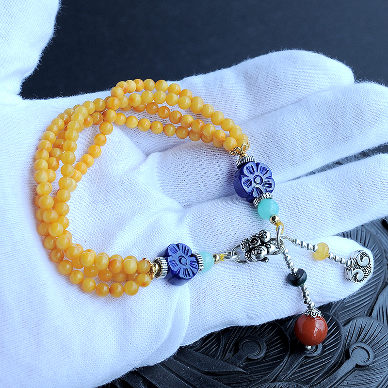 南红玛瑙搭配蜜蜡手饰-红掌柜