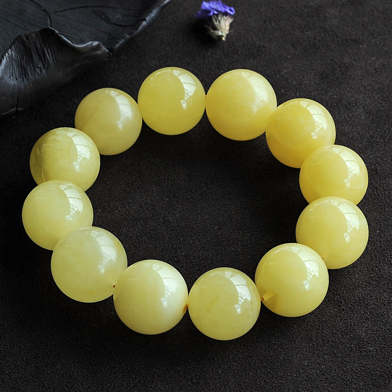 蜜蜡单圈手串-红掌柜