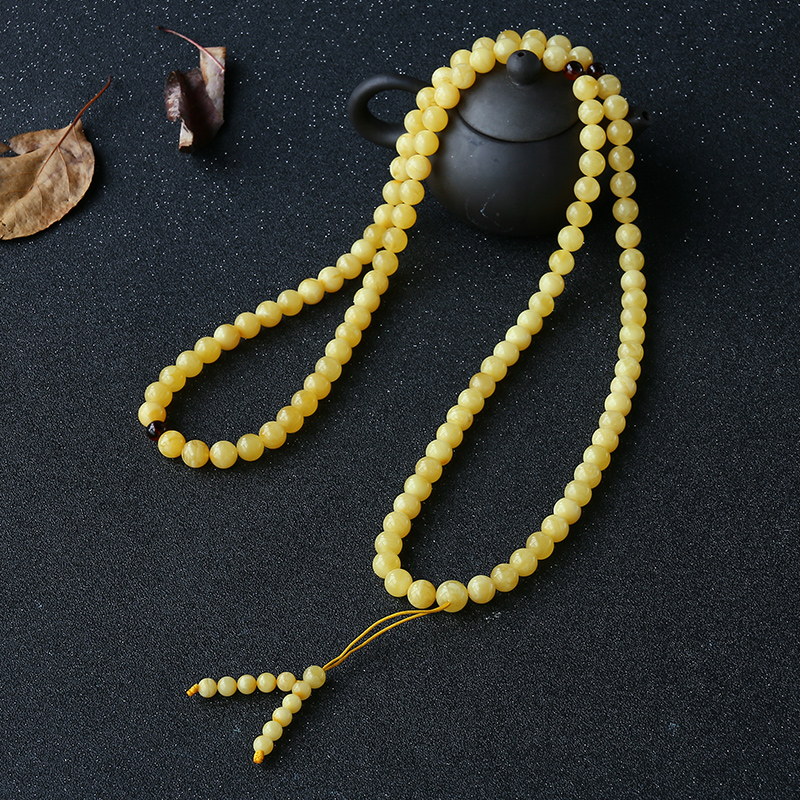 鸡油黄蜜蜡手串-红掌柜