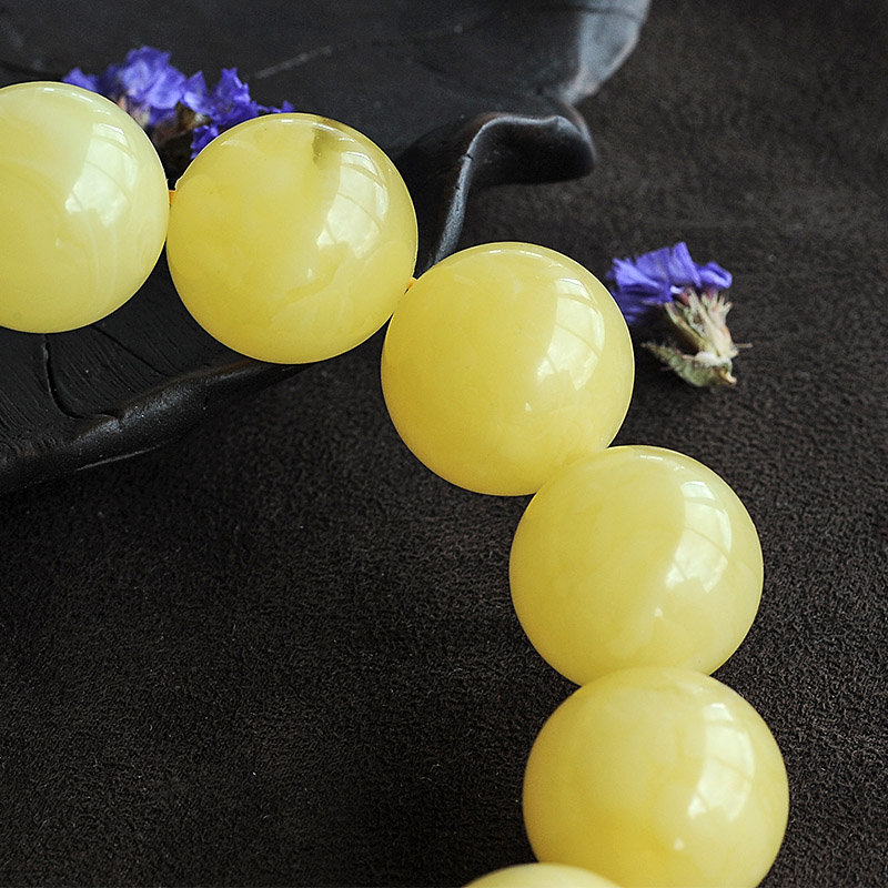 蜜蜡单圈手串-红掌柜