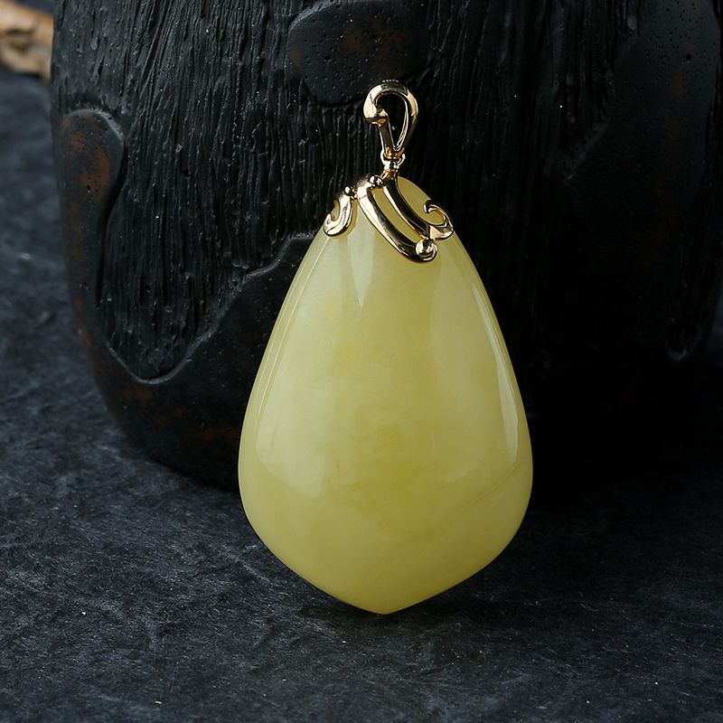 18K新蜜蜜蜡吊坠 - 红掌柜珠宝