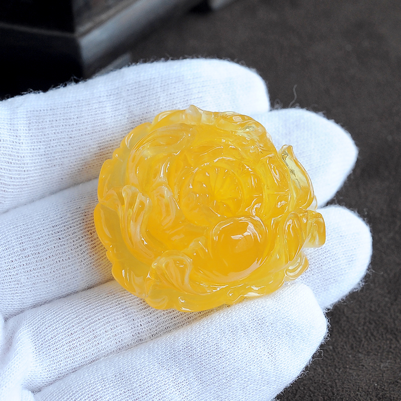 花开富贵蜜蜡挂件-红掌柜