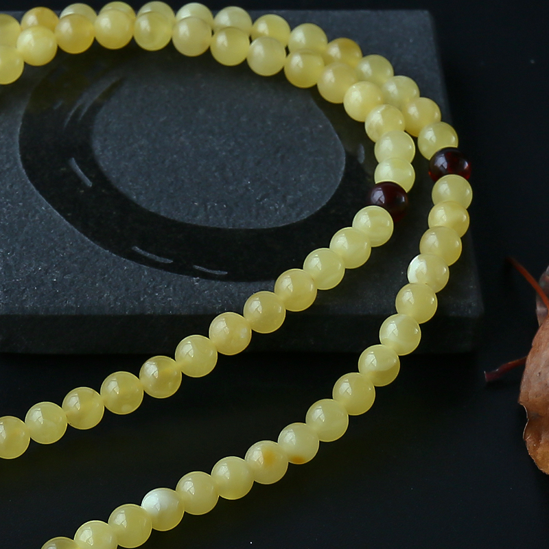 108颗蜜蜡念珠-红掌柜