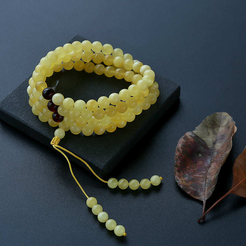 蜜蜡108手串-红掌柜