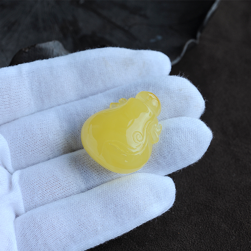 满肉满色蜜蜡挂坠-红掌柜