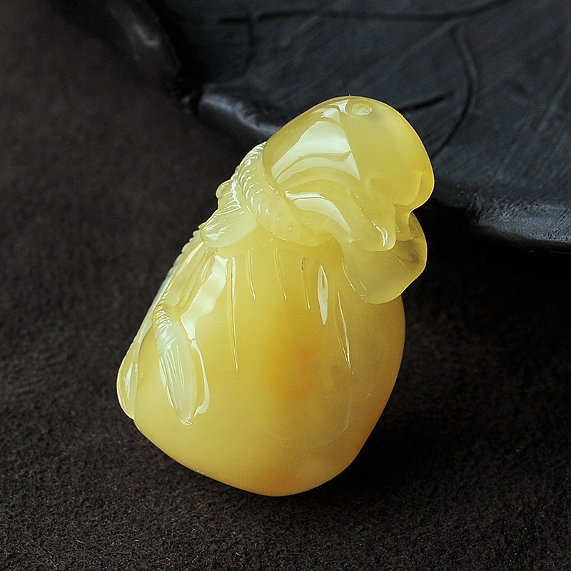 满肉满色蜜蜡挂坠-红掌柜