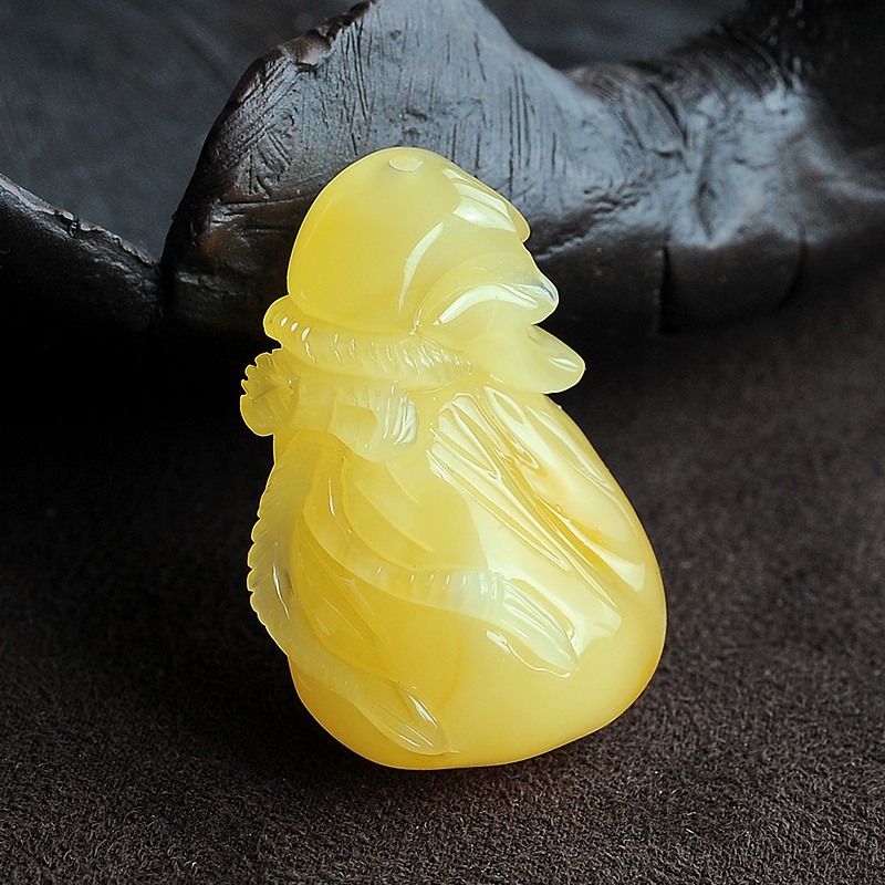 满肉满色蜜蜡吊坠-红掌柜