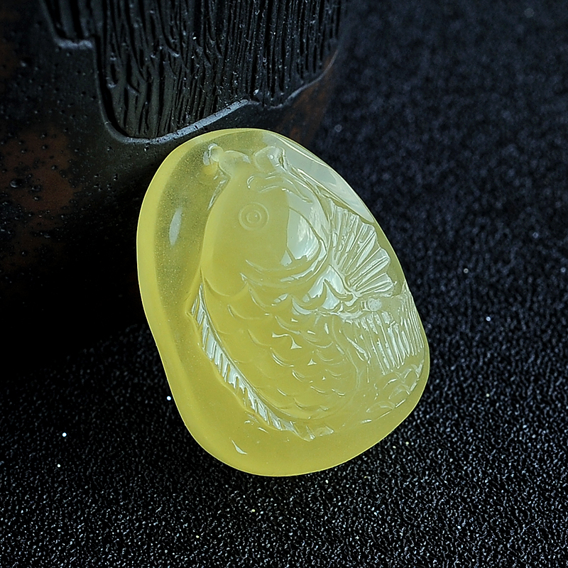 蜜蜡鱼牌吊坠-红掌柜