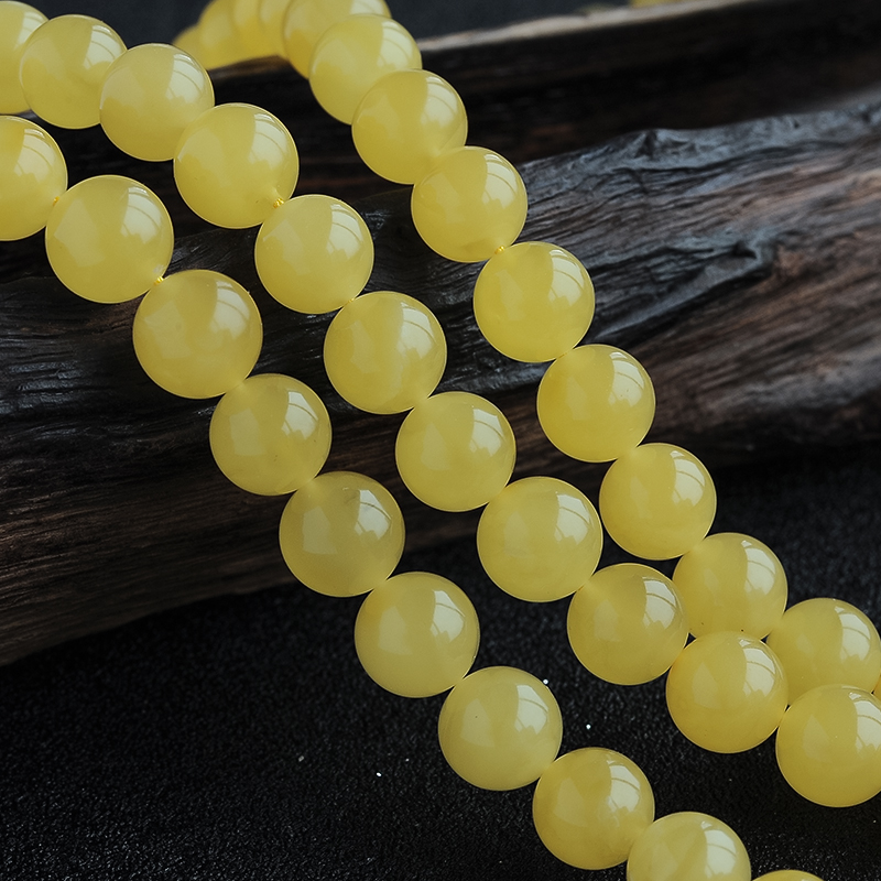 鸡油黄蜜蜡佛珠-红掌柜