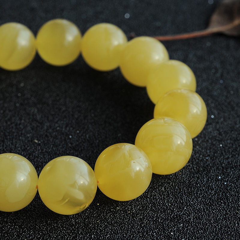 蜜蜡单圈手串-红掌柜