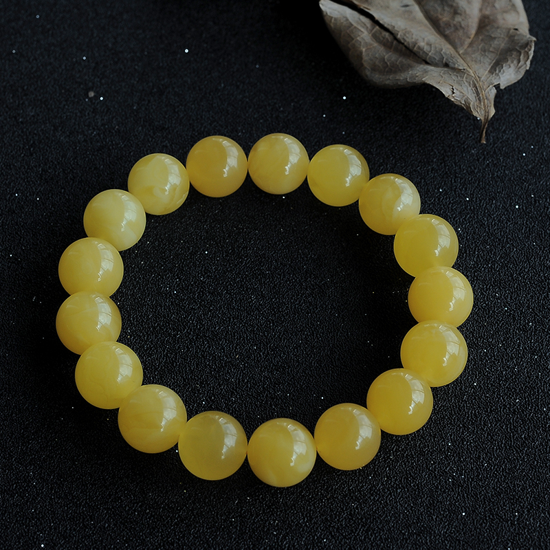 蜜蜡单圈手串-红掌柜