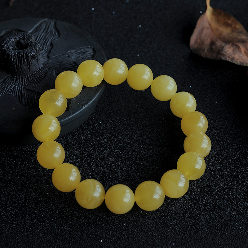 蜜蜡单圈手串-红掌柜