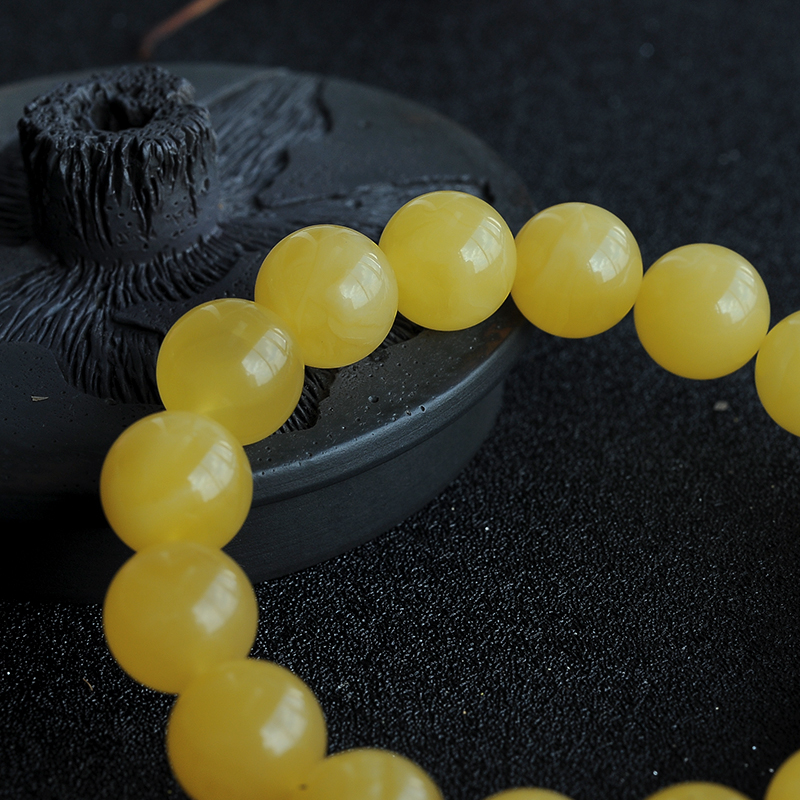 蜜蜡单圈手串-红掌柜