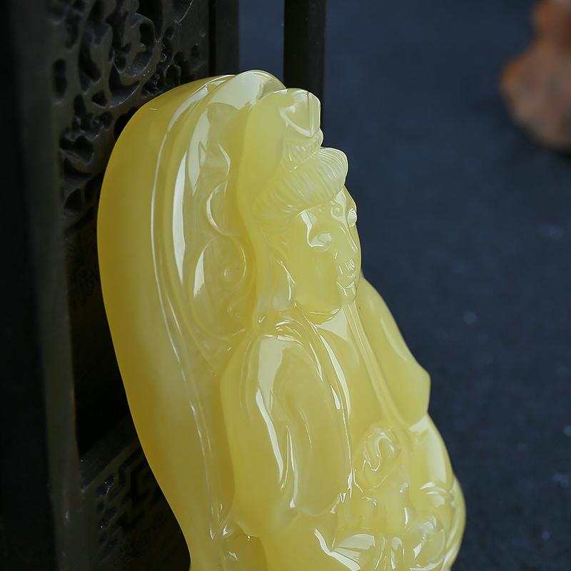 蜜蜡观音挂坠-红掌柜