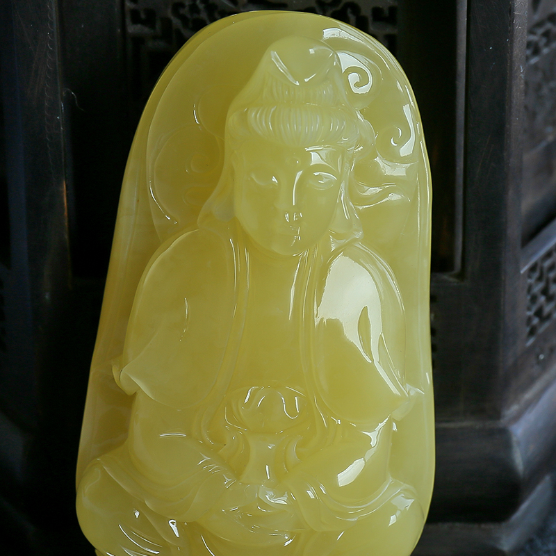 蜜蜡观音挂坠-红掌柜