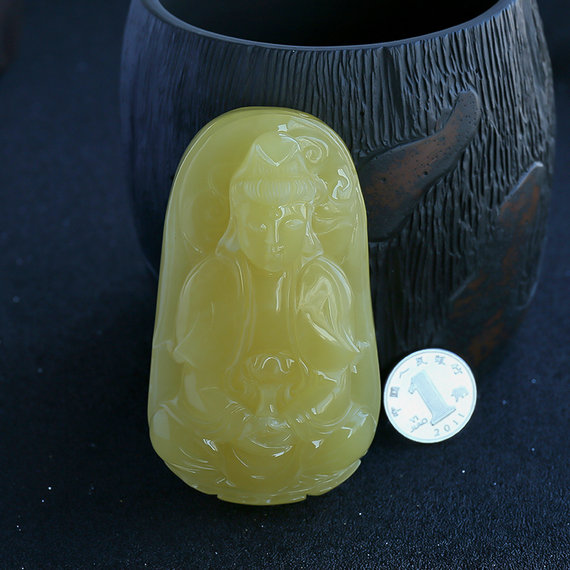 波罗的海蜜蜡观音挂坠-红掌柜