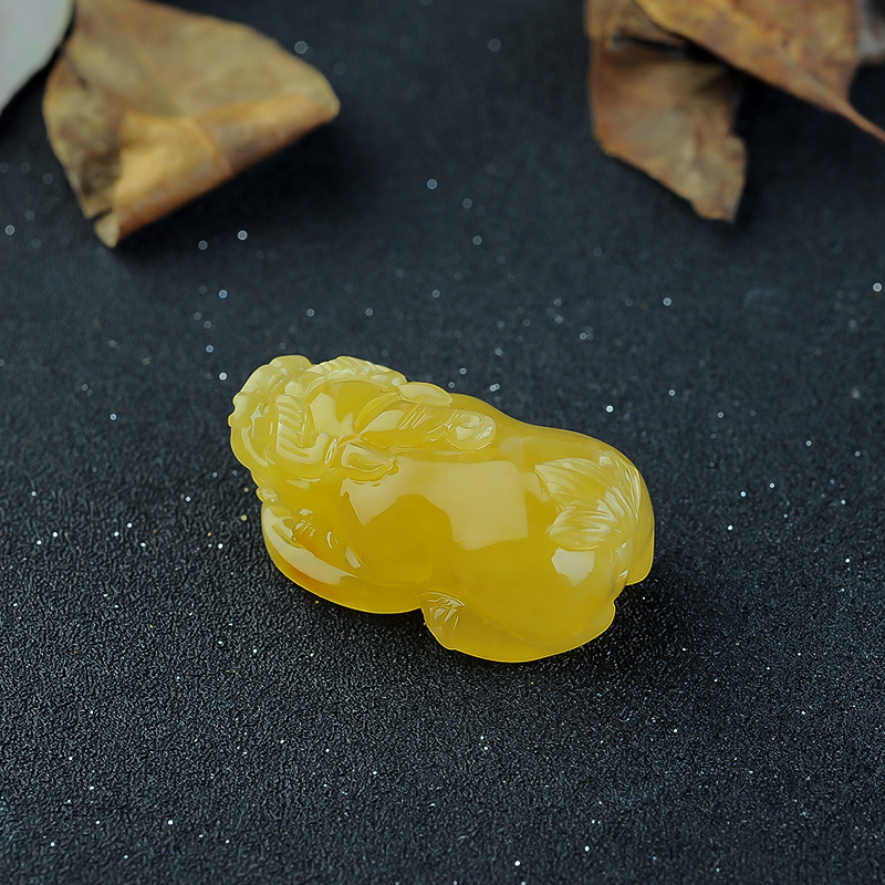 鸡油黄蜜蜡挂坠- 红掌柜