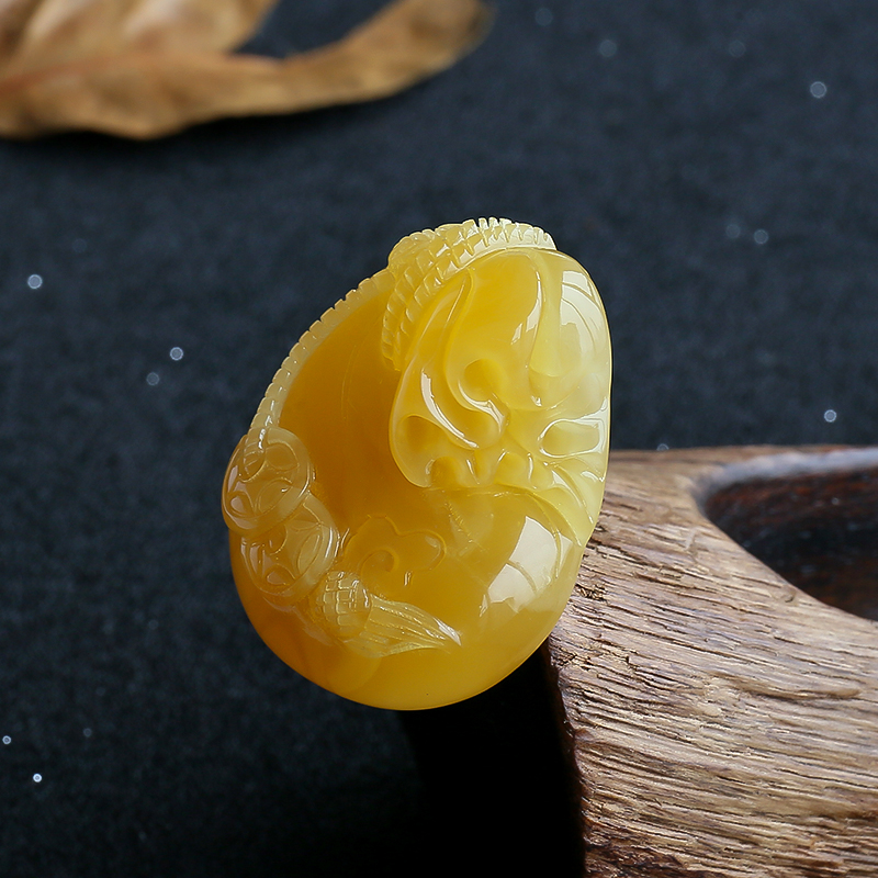 蜜蜡钱袋挂坠-红掌柜