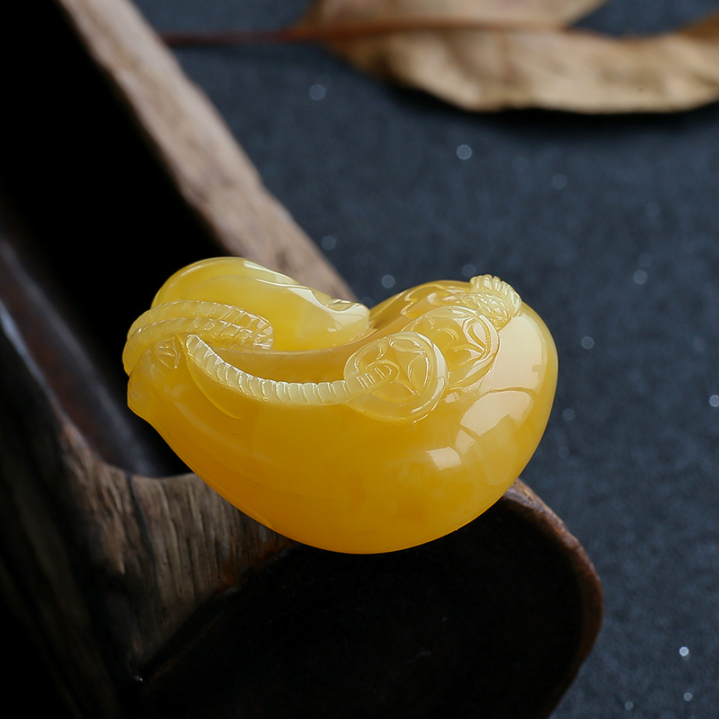 钱袋蜜蜡挂坠-红掌柜