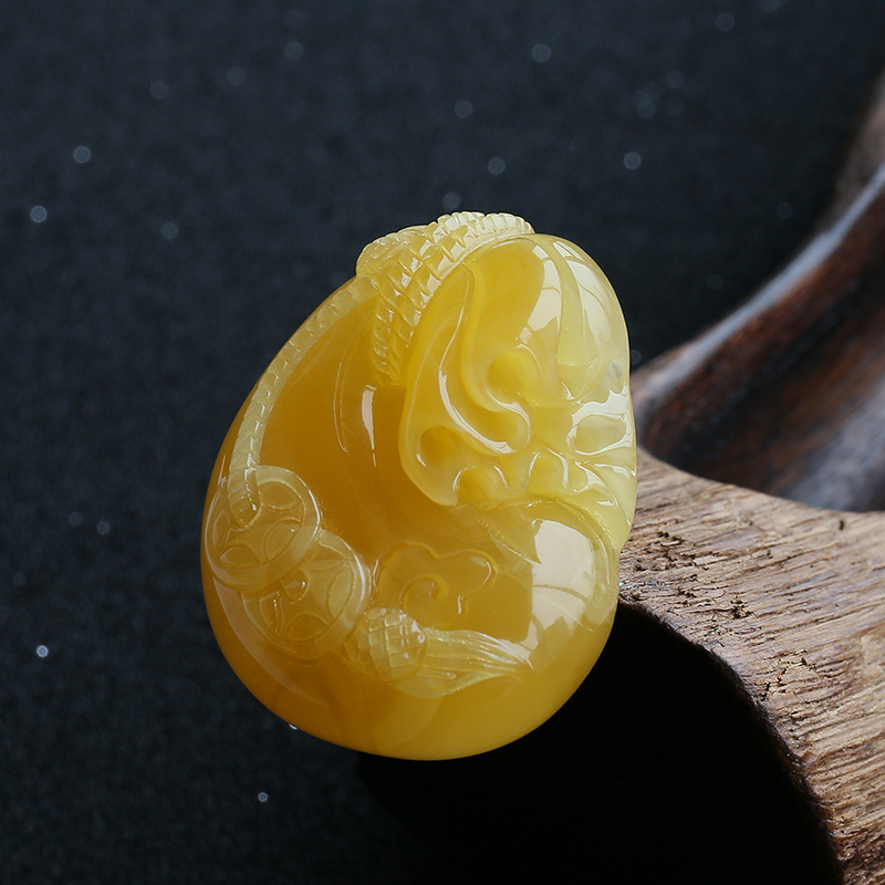 钱袋蜜蜡挂件-红掌柜