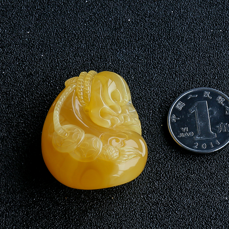 钱袋蜜蜡挂坠-红掌柜