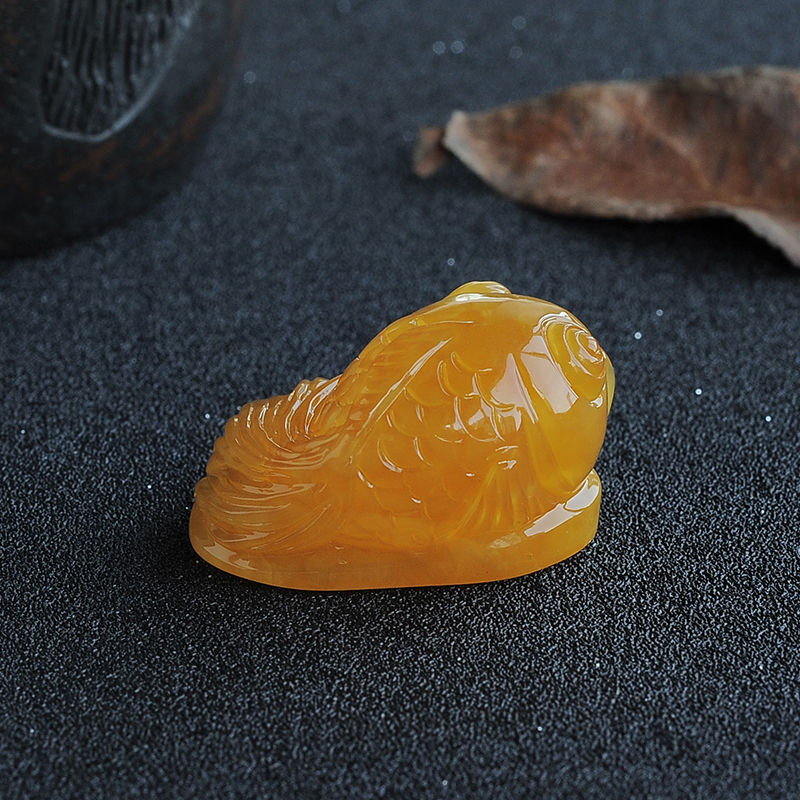 鸡油黄蜜蜡吊坠-红掌柜