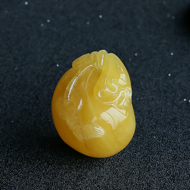 鸡油黄蜜蜡吊坠-红掌柜