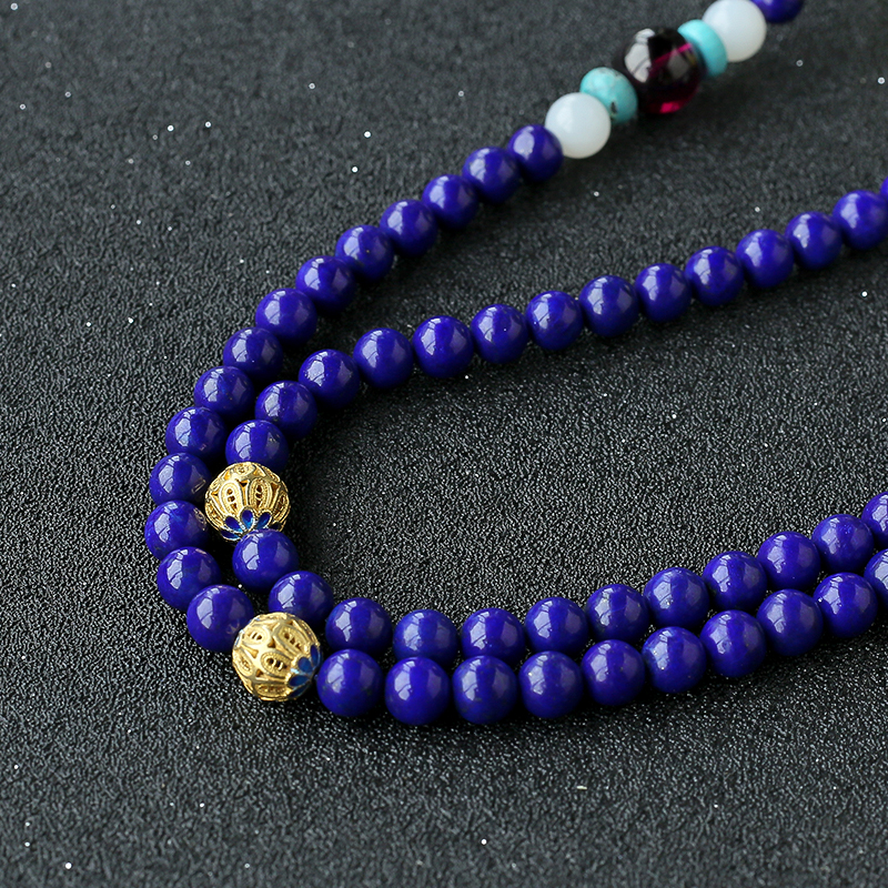 蜜蜡青金石项链 - 红掌柜珠宝