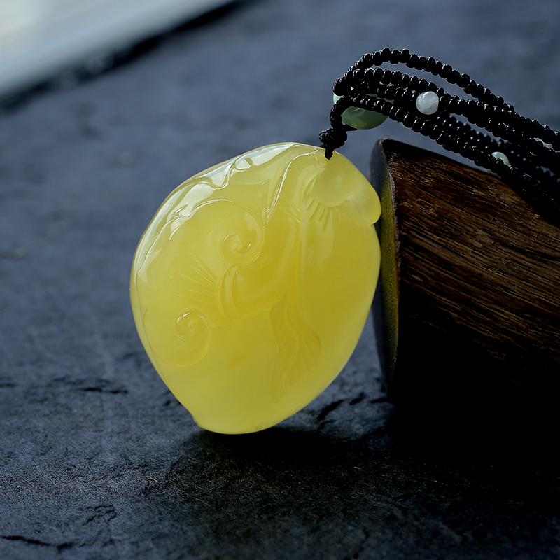 如意寿蜜蜡挂坠-红掌柜