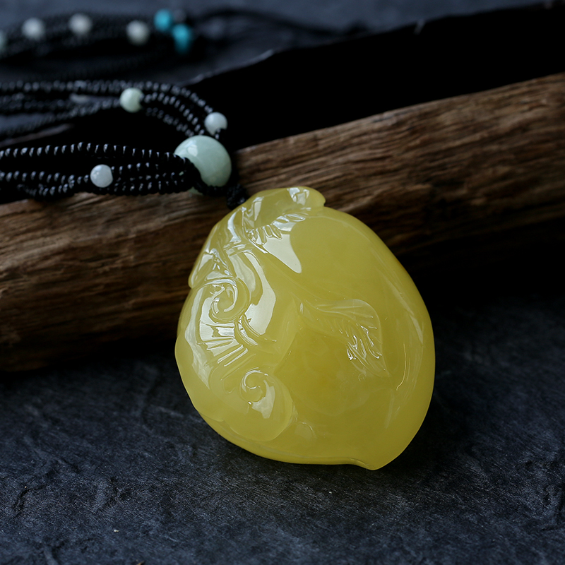 波罗的海蜜蜡如意吊坠-红掌柜