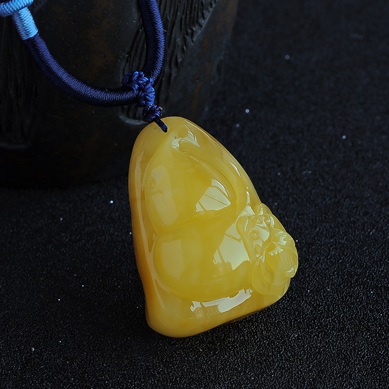 鸡油黄蜜蜡葫芦吊坠-红掌柜