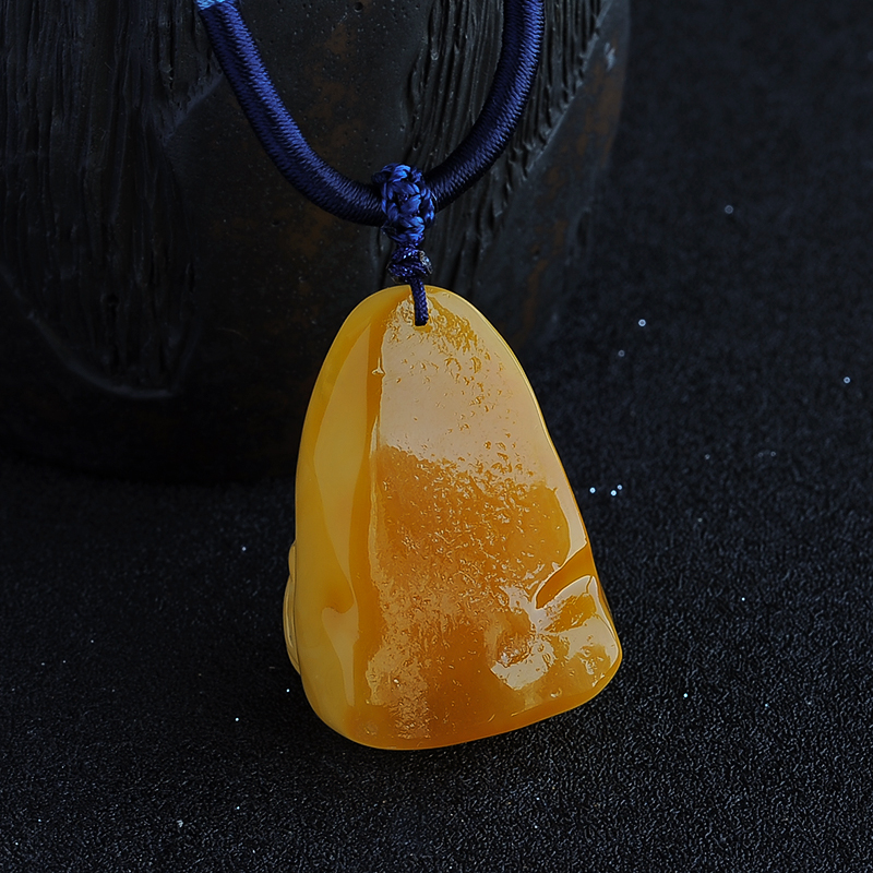 鸡油黄蜜蜡挂坠-红掌柜